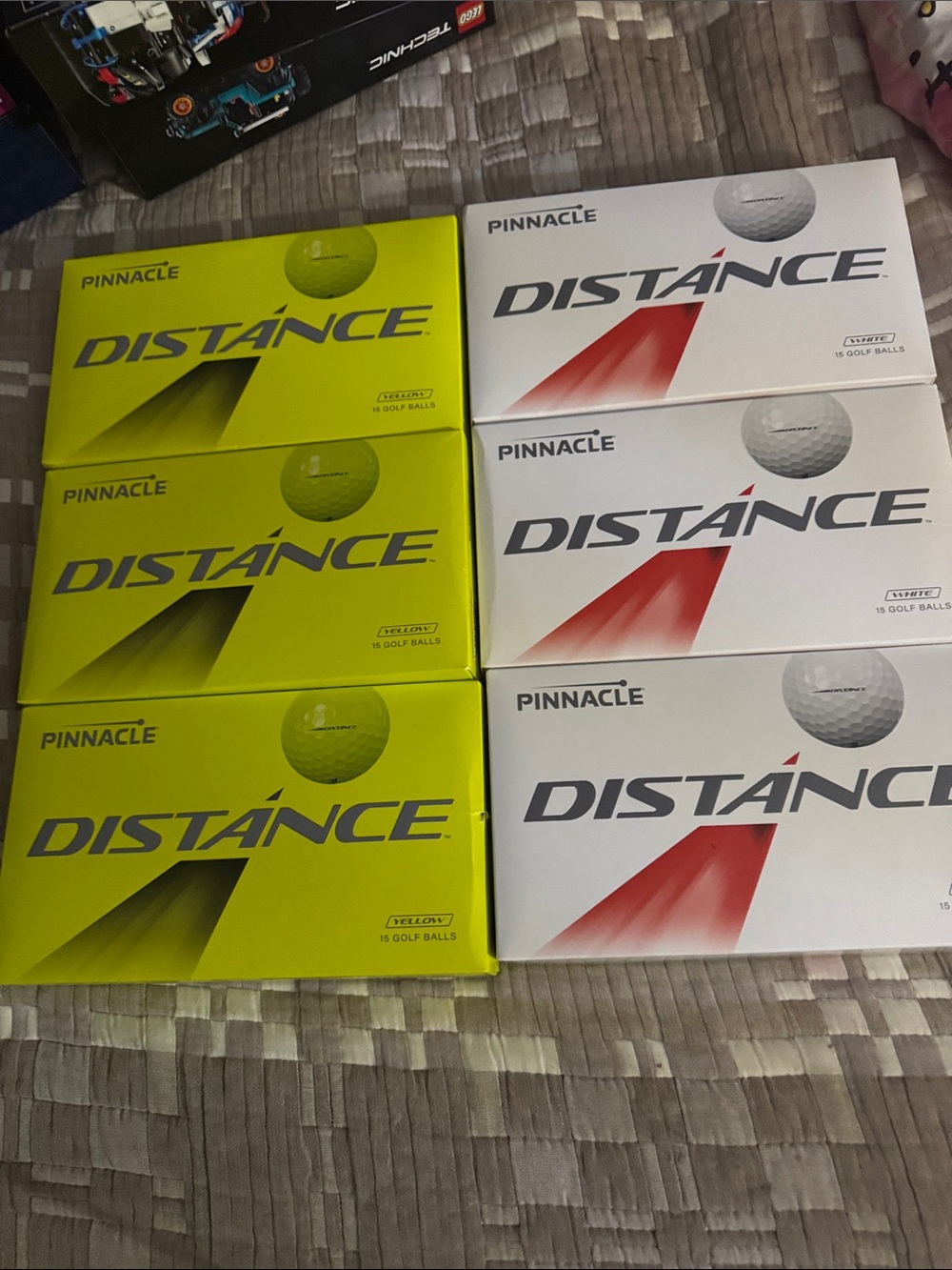 Distance Golf Balls - Yellow & White - 6 Pack 90 Golf balls
